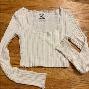 Princess Polly White Ribbed Top